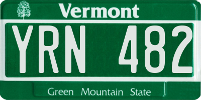 VT license plate YRN482