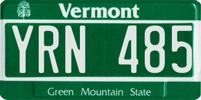 VT license plate YRN485