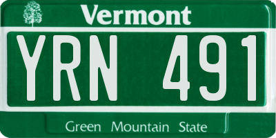 VT license plate YRN491