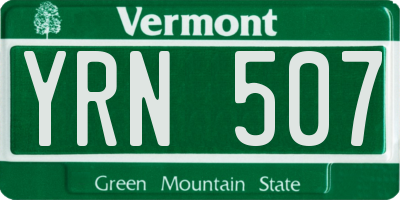 VT license plate YRN507