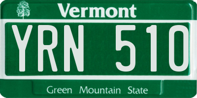 VT license plate YRN510