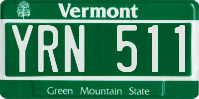 VT license plate YRN511