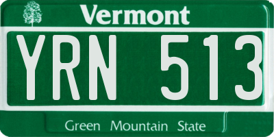 VT license plate YRN513