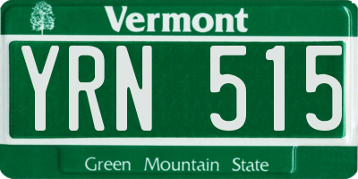 VT license plate YRN515