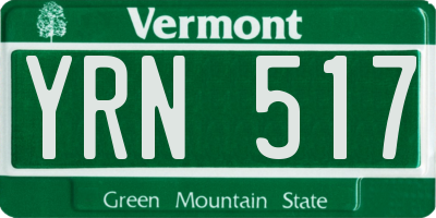 VT license plate YRN517