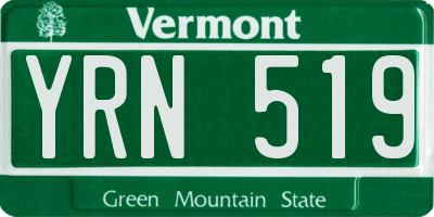 VT license plate YRN519