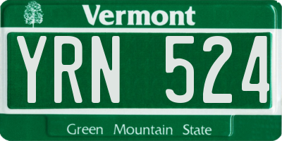 VT license plate YRN524