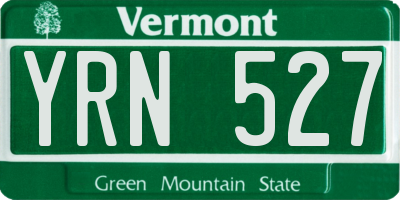 VT license plate YRN527