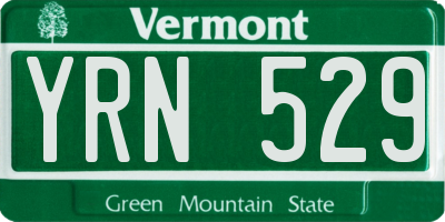 VT license plate YRN529