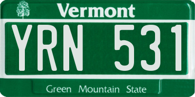VT license plate YRN531