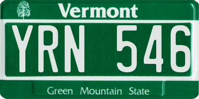 VT license plate YRN546