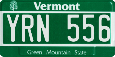 VT license plate YRN556