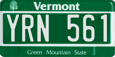 VT license plate YRN561