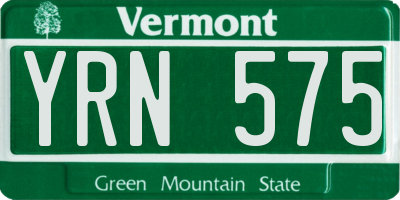 VT license plate YRN575