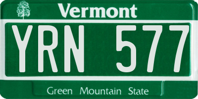 VT license plate YRN577