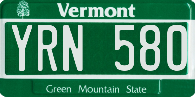 VT license plate YRN580