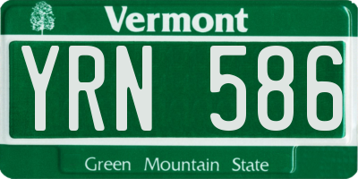 VT license plate YRN586