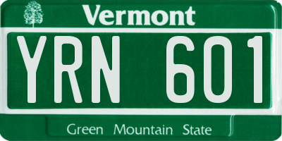 VT license plate YRN601