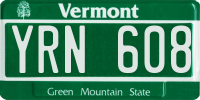 VT license plate YRN608