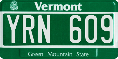 VT license plate YRN609
