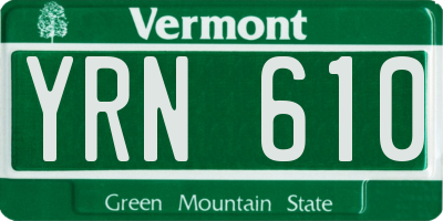 VT license plate YRN610