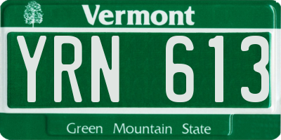 VT license plate YRN613