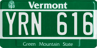 VT license plate YRN616