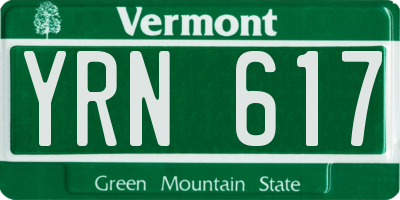 VT license plate YRN617