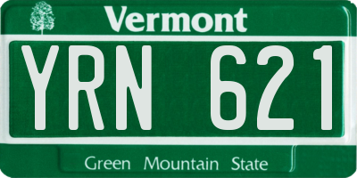 VT license plate YRN621