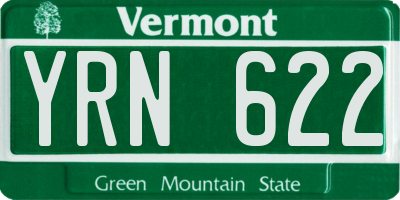 VT license plate YRN622
