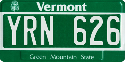 VT license plate YRN626