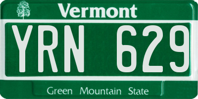 VT license plate YRN629