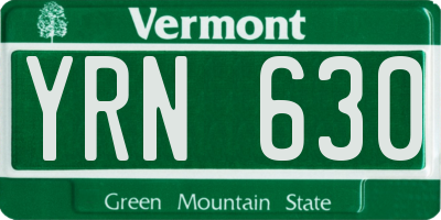 VT license plate YRN630