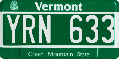 VT license plate YRN633