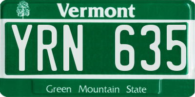 VT license plate YRN635