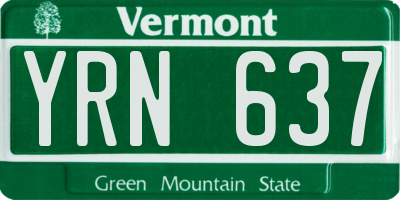 VT license plate YRN637