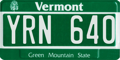 VT license plate YRN640