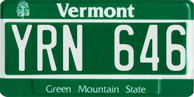 VT license plate YRN646