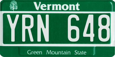 VT license plate YRN648