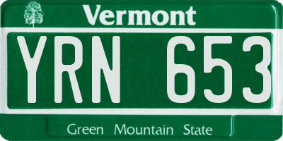 VT license plate YRN653
