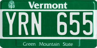 VT license plate YRN655