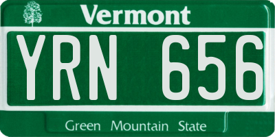 VT license plate YRN656