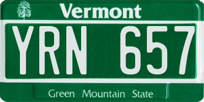 VT license plate YRN657