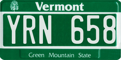 VT license plate YRN658