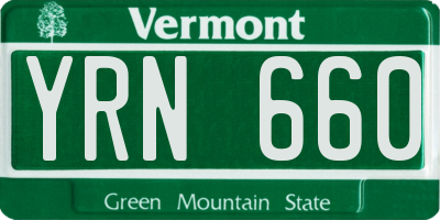 VT license plate YRN660