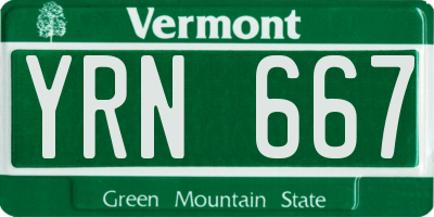 VT license plate YRN667