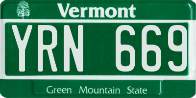 VT license plate YRN669