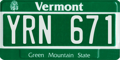 VT license plate YRN671