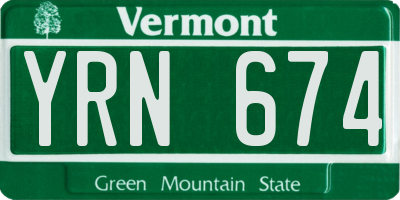 VT license plate YRN674
