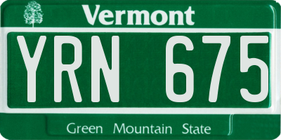 VT license plate YRN675